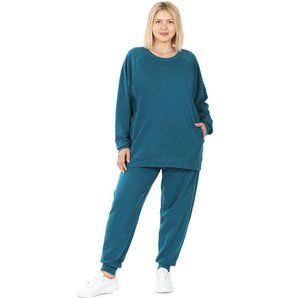 PLUS SIZE JOGGER SET / TEAL